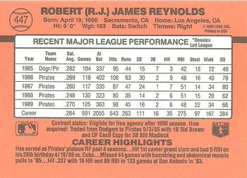 1990 Donruss #447 R.J. Reynolds Back