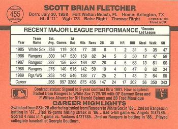1990 Donruss #455 Scott Fletcher Back