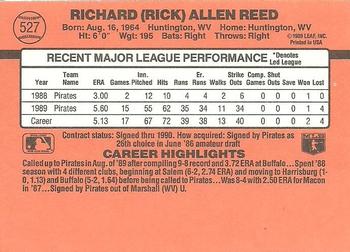 1990 Donruss #527 Rick Reed Back