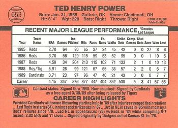 1990 Donruss #653 Ted Power Back