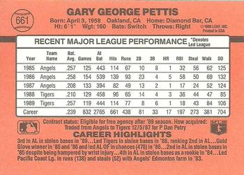 1990 Donruss #661 Gary Pettis Back