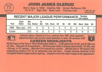 1990 Donruss #711 John Olerud Back