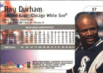 2000 Fleer Impact #57 Ray Durham Back