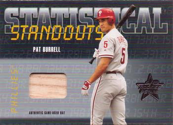 2002 Leaf Rookies & Stars - Statistical Standouts Materials #SS-35 Pat Burrell Front