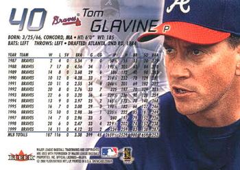 2000 Fleer Showcase #40 Tom Glavine Back