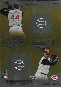 2002 Playoff Absolute Memorabilia - Team Quads #TQ-7 Ken Griffey Jr. / Barry Larkin / Sean Casey / Adam Dunn Back