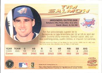 2000 Pacific Crown Collection #7 Tim Salmon Back