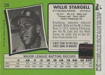 2002 Topps Archives - Bat Relics #TBR-WS Willie Stargell Back