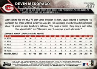 2016 Topps Mini #497 Devin Mesoraco Back