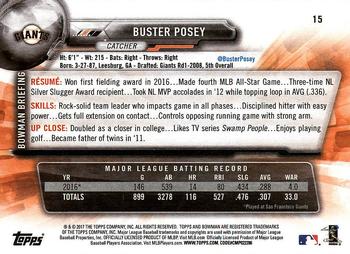 2017 Bowman #15 Buster Posey Back
