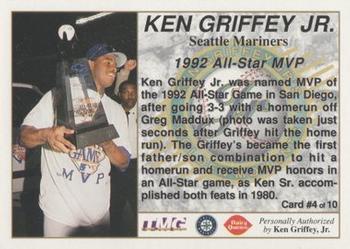 1994 Dairy Queen Ken Griffey Jr's Golden Moments #4 Ken Griffey Jr. Back