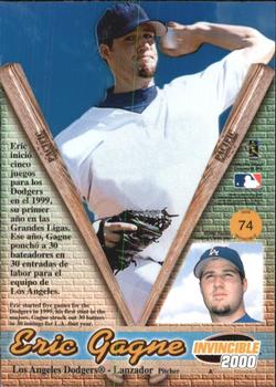 2000 Pacific Invincible #74 Eric Gagne Back