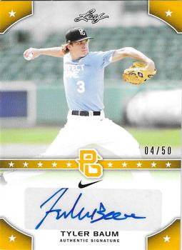 2015 Leaf Perfect Game National Showcase - Base Autograph Gold #PG-TB3 Tyler Baum Front