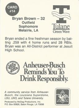 1990 Anheuser Busch Challenge #14 Bryan Brown Back