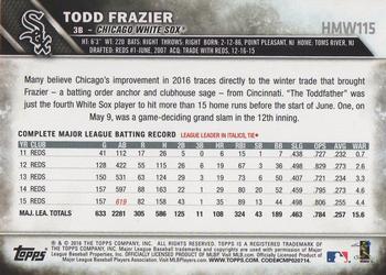 2016 Topps Holiday #HMW115 Todd Frazier Back