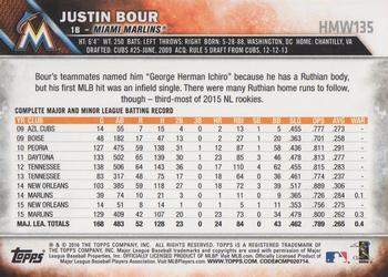2016 Topps Holiday #HMW135 Justin Bour Back