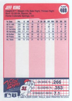 1990 Fleer #469 Jeff King Back