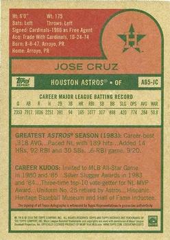 2016 Topps Archives 65th Anniversary Edition - Autographs #A65-JC Jose Cruz Back