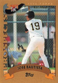 2002 Topps Traded & Rookies - Gold #T180 Jose Bautista  Front