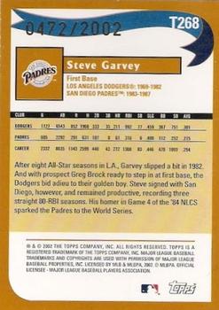 2002 Topps Traded & Rookies - Gold #T268 Steve Garvey Back