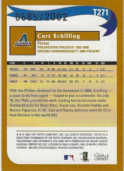 2002 Topps Traded & Rookies - Gold #T271 Curt Schilling Back