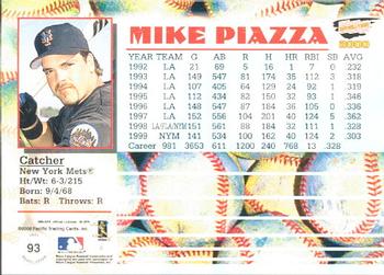 2000 Pacific Revolution #93 Mike Piazza Back