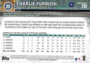 2015 Topps Mini - Gold #70 Charlie Furbush Back