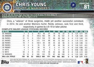 2015 Topps Mini - Gold #81 Chris Young Back