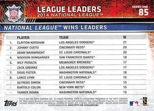 2015 Topps Mini - Gold #85 National League Wins Leaders Back