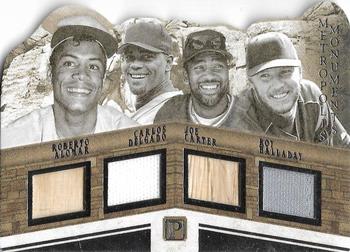 2016 Panini Pantheon - Metropolis Monuments #MM-TOR Carlos Delgado / Joe Carter / Roberto Alomar / Roy Halladay Front