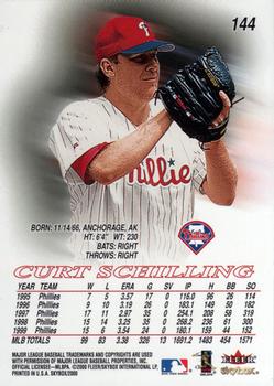 2000 SkyBox #144 Curt Schilling Back