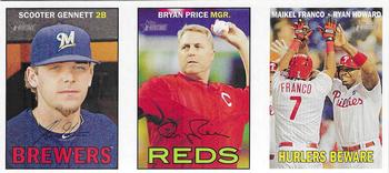 2016 Topps Heritage - 1967 Ad Panels #NNO Scooter Gennett / Bryan Price / Maikel Franco / Ryan Howard Front