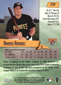 2000 Stadium Club #228 Aramis Ramirez Back
