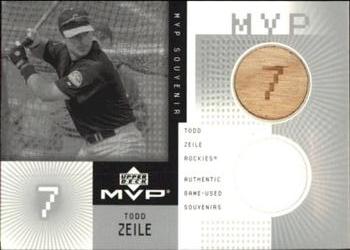 2002 Upper Deck MVP - Game Souvenirs Bat Jersey Combos #C-TZ Todd Zeile  Front