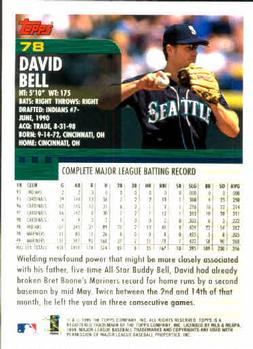 2000 Topps #78 David Bell Back