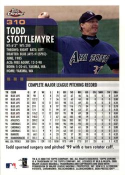 2000 Topps Chrome #310 Todd Stottlemyre Back