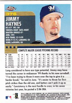 2000 Topps Chrome #376 Jimmy Haynes Back