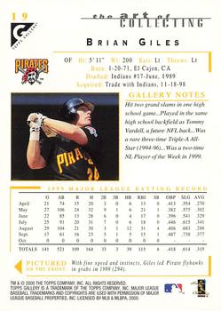 2000 Topps Gallery #19 Brian Giles Back