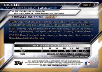 2016 Bowman Draft - Chrome #BDC-8 Khalil Lee Back