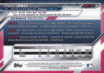 2016 Bowman Draft - Chrome #BDC-107 Connor Jones Back