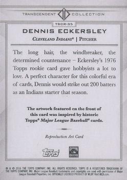 2016 Topps Transcendent Collection - Anniversary Sketch Reproductions #TSCR-35 Dennis Eckersley Back