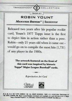 2016 Topps Transcendent Collection - Anniversary Sketch Reproductions #TSCR-37 Robin Yount Back
