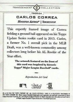 2016 Topps Transcendent Collection - Anniversary Sketch Reproductions #TSCR-64 Carlos Correa Back