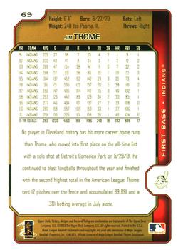 2002 Upper Deck Victory - Gold #69 Jim Thome Back