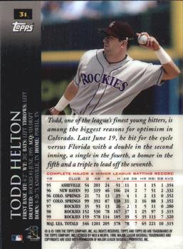 2000 Topps HD #31 Todd Helton Back