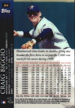 2000 Topps HD #80 Craig Biggio Back