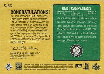 2002 Upper Deck Vintage - Special Collection Game Jersey #S-BC Bert Campaneris Back