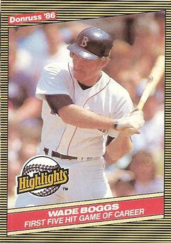 1986 Donruss Highlights #11 Wade Boggs Front