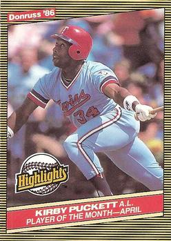 1986 Donruss Highlights #7 Kirby Puckett Front