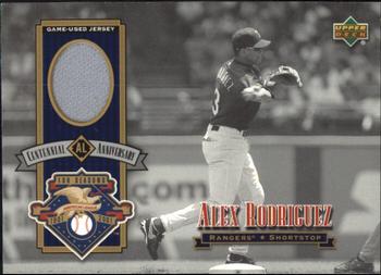 2002 Upper Deck - AL Centennial Anniversary Game-Used Jerseys #ALJ-AR Alex Rodriguez Front